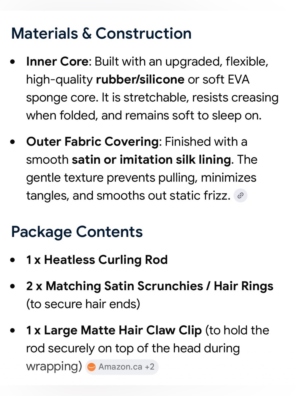 $8 Add-on | No-Heat Satin Hair Curler Headband Set - Black - Picture 3 of 13